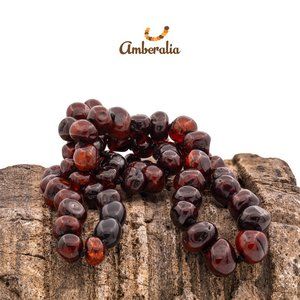 Amberalia adult Baltic Amber Necklace  Polish Cherry 17.7" (45cm) - Certificated